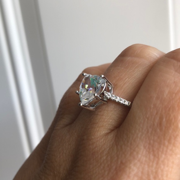 CZ Heart Engagement Ring - Picture 6 of 6